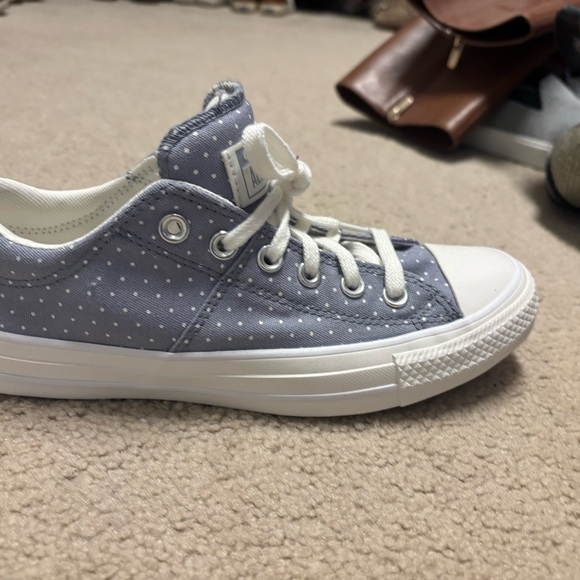 Converse Blue and White Polka Dot Sneakers - Picture 3 of 4